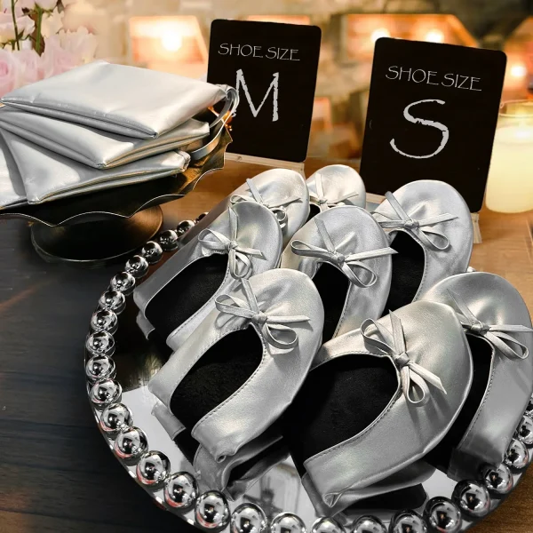 Women's Foldable Ballet Flats Soft Sole Roll Up Slippers Shoes with Bag - Image 12
