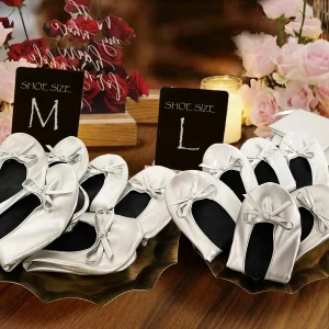 Women's Foldable Ballet Flats Soft Sole Roll Up Slippers Shoes with Bag