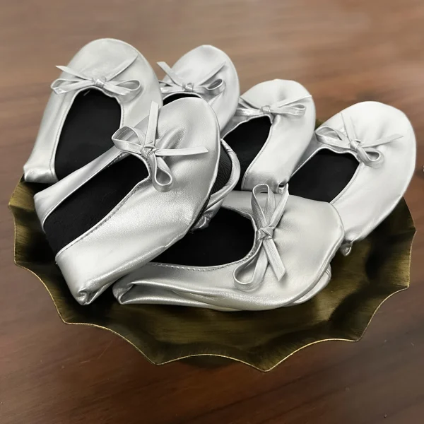 Women's Foldable Ballet Flats Soft Sole Roll Up Slippers Shoes with Bag - Image 23