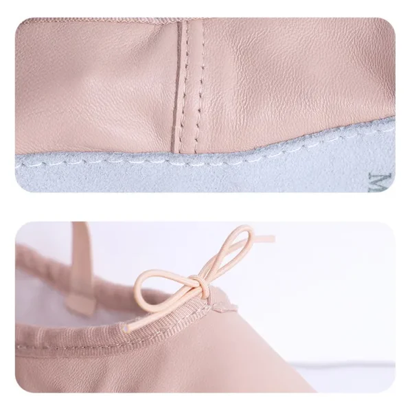 Genuine Leather Soft Ballet Shoes Lace-Up Dance Gymnastics Slippers - Image 3