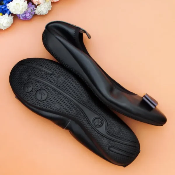 Designer Genuine Leather Ballet Flats Soft Comfortable Sequined Bowknots - Image 3