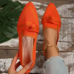 Women's Loafers Bowtie Ballet Flats Pointed Toe Slip-on Sandals