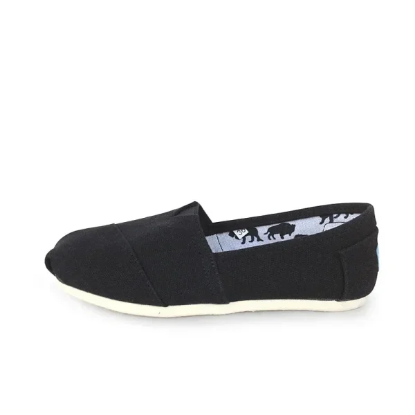 Men And Women Solid Color Canvas Flat Breathable Soft Leather Shoes