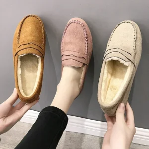 2025 Winter Women Loafers Comfortable Non-Slip Casual Flats Shoes