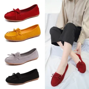 Women Slip-On Loafers Ballet Flats Suede Casual Fashion Shoes for Moms
