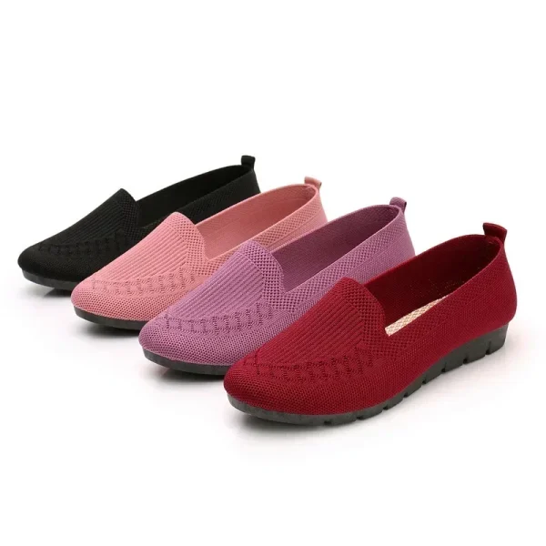 Women Breathable Mesh Sneakers Slip-On Flat Casual Loafers Shoes - Image 2