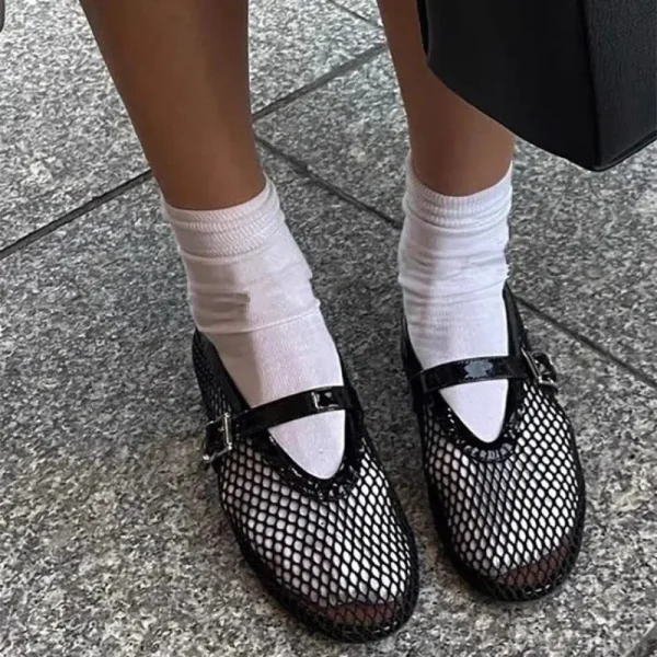 Summer Mesh Hollow Comfort Flats For Women Beach Sandals 2025 - Image 7