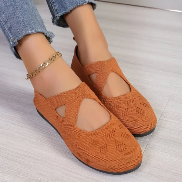 Elastic Knitting Flats Shoes Women Breathable Soft Slip-On Loafers