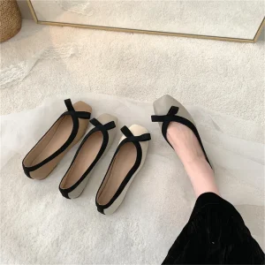 Cootelili Women's Flats Square Toe Non-Slip Casual Shoes 2025
