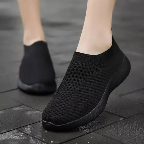 Women Vulcanized Sneakers Slip-On Flats, Breathable Mesh Walking Shoes - Image 10