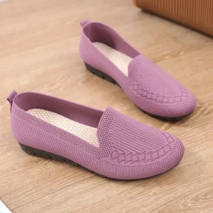 Women Breathable Mesh Sneakers Slip-On Flat Casual Loafers Shoes