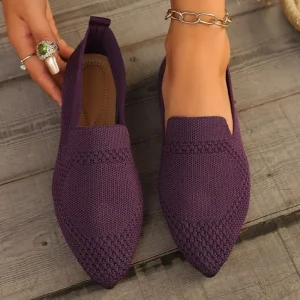 New Solid Color Square Toe Mesh Loafers Women Flats Shoes Casual
