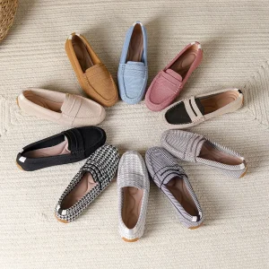Women's Flat Shoes Soft Sole Anti-Slip Casual Bean Large Size 2025