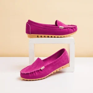 Women Casual Denim Flat Loafer Shoes Slip-On Round Toe Comfortable