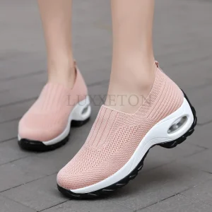 Orthopedic Mesh Slip-On Platform Mules Women Lightweight Walking Shoes