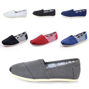 Summer Classic Blue Canvas Loafers Unisex Comfortable Flat Linen Shoes